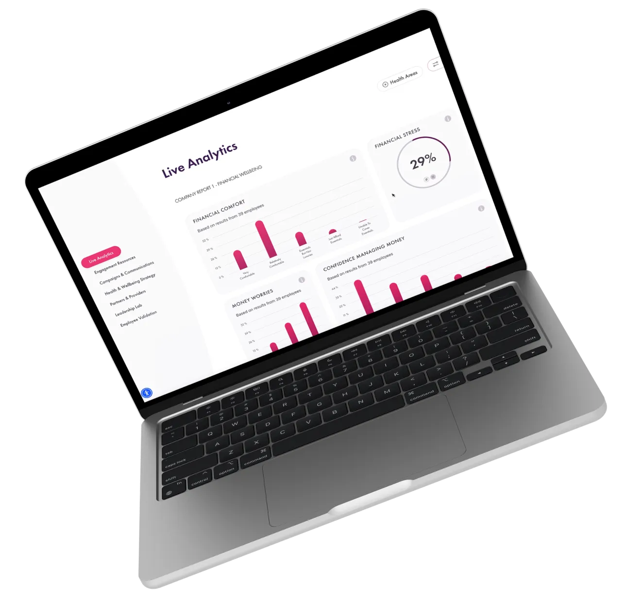 Champion Life Dashboard auf einem Laptop