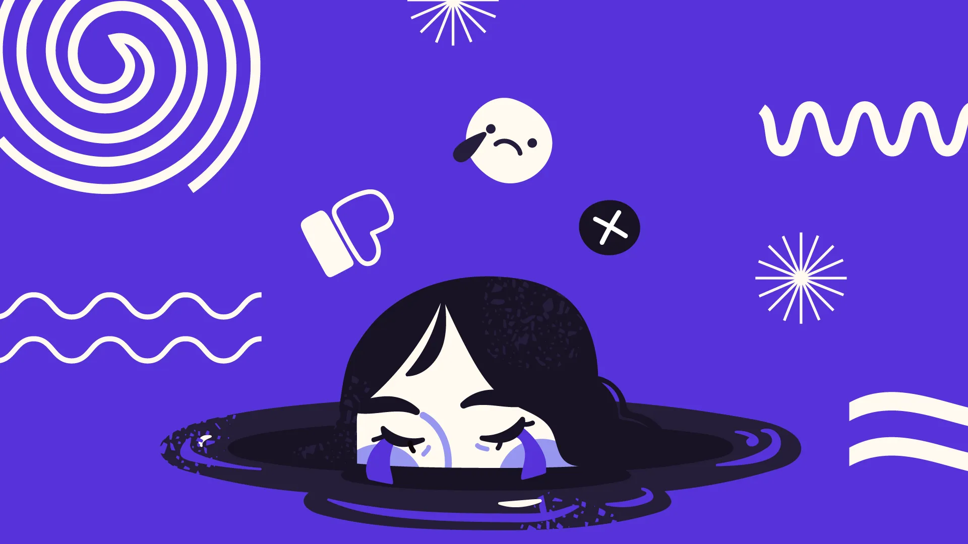 Illustration of an overwhelmed employee trying to implement workplace wellbeing without board buy-in