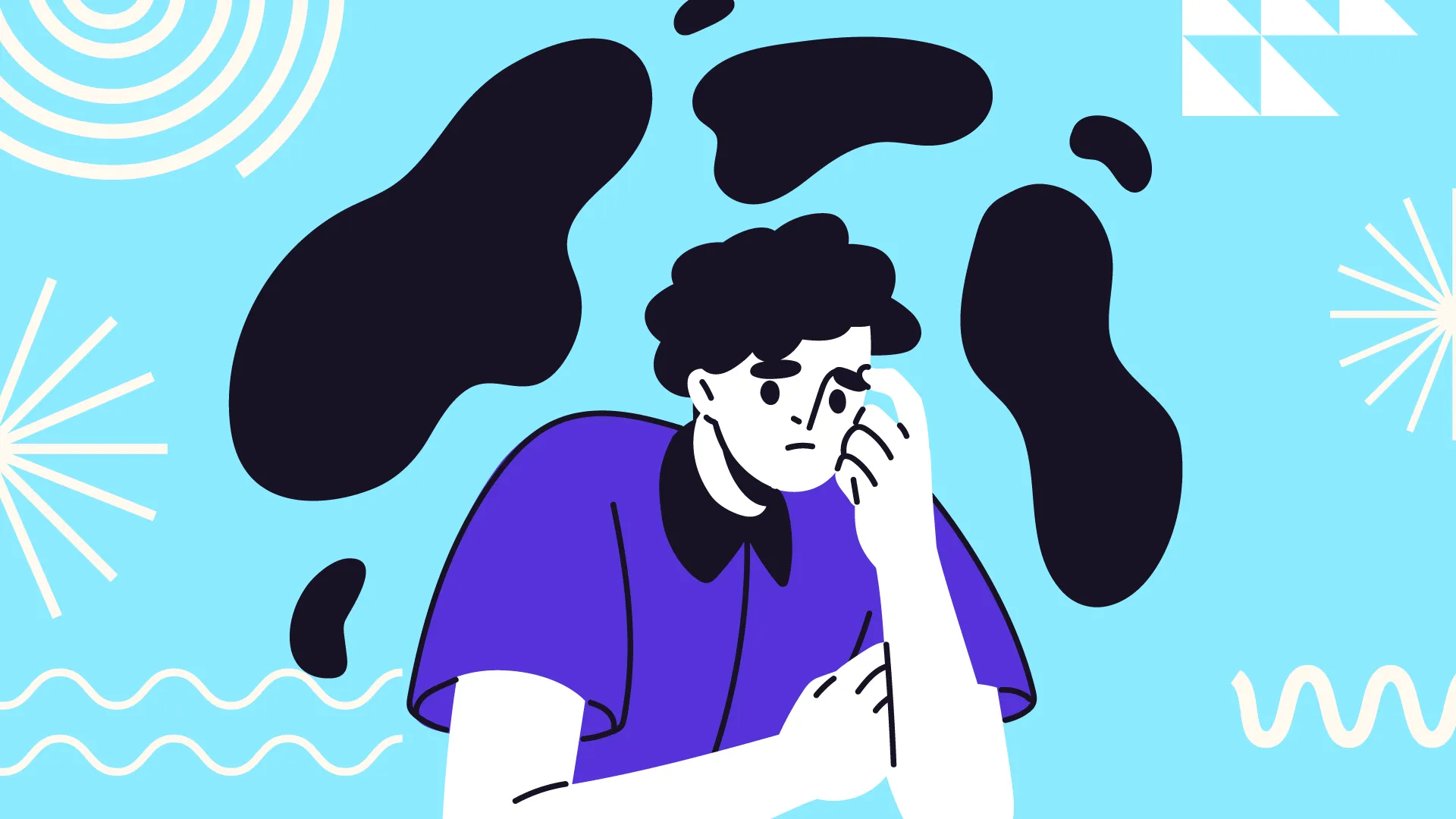 Worried person holding their head, representing ways to manage and reduce festive financial stress